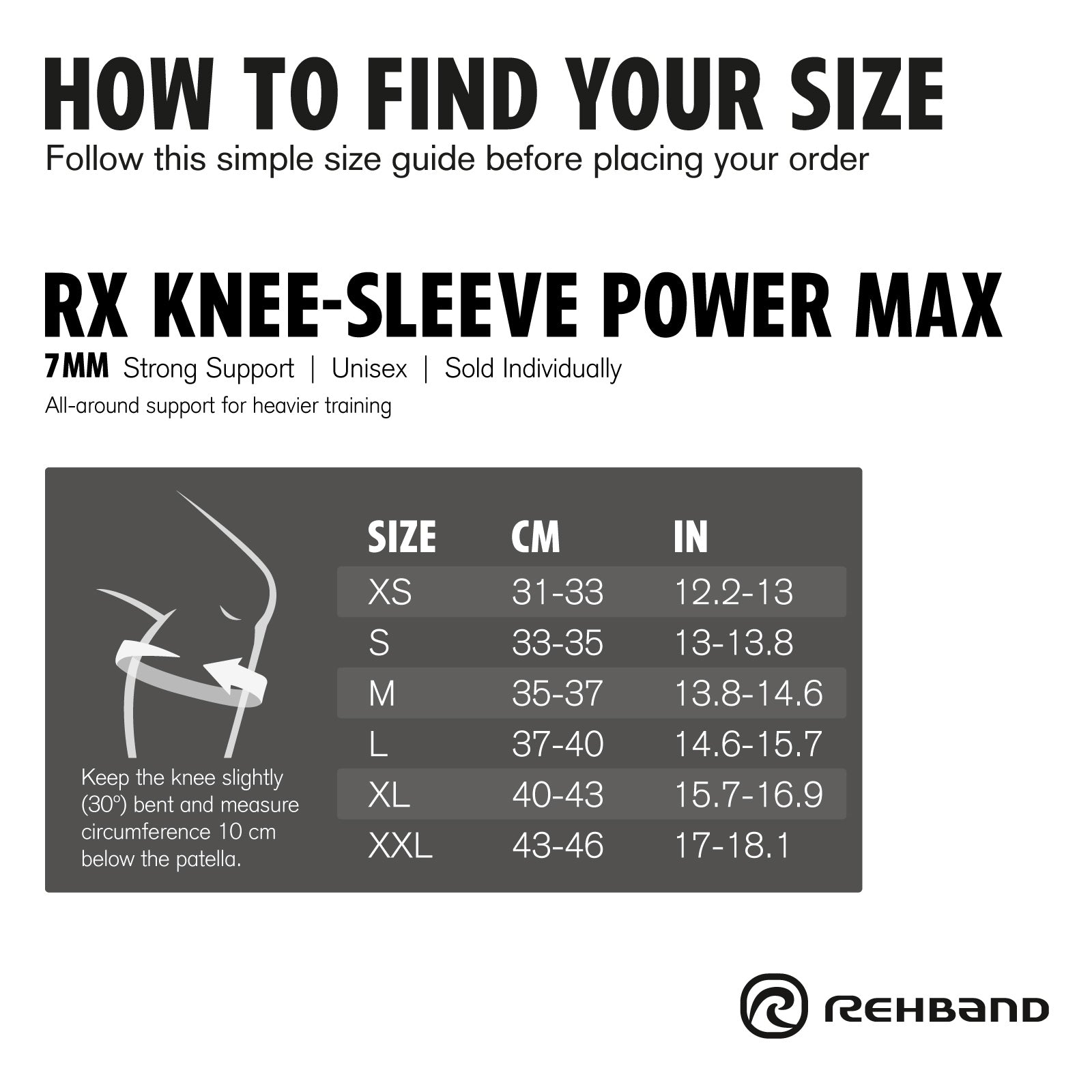 Kniebandage | RX Knee Sleeve Power Max 7mm - WFP Edition