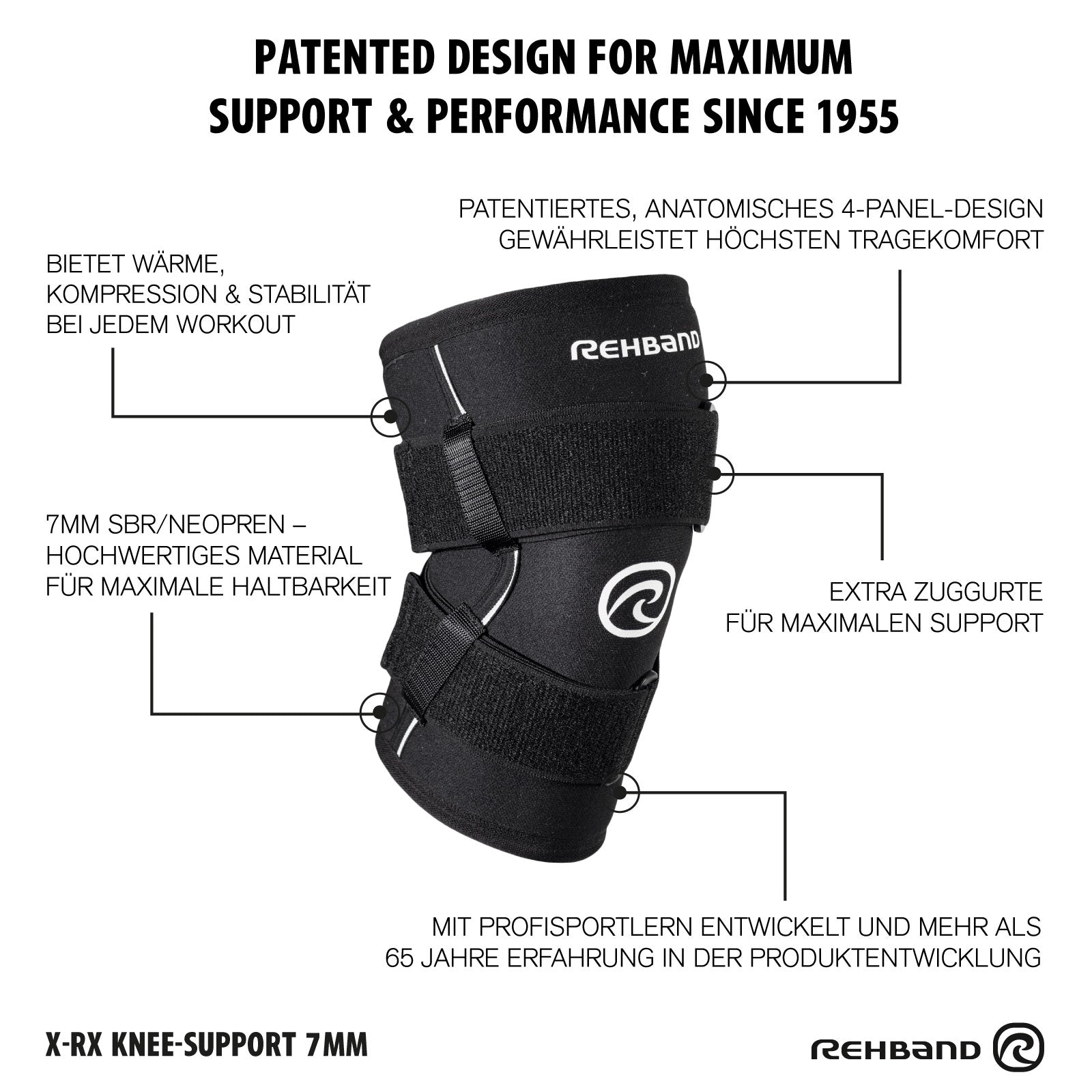 X-RX Knee Support 7mm with Straps