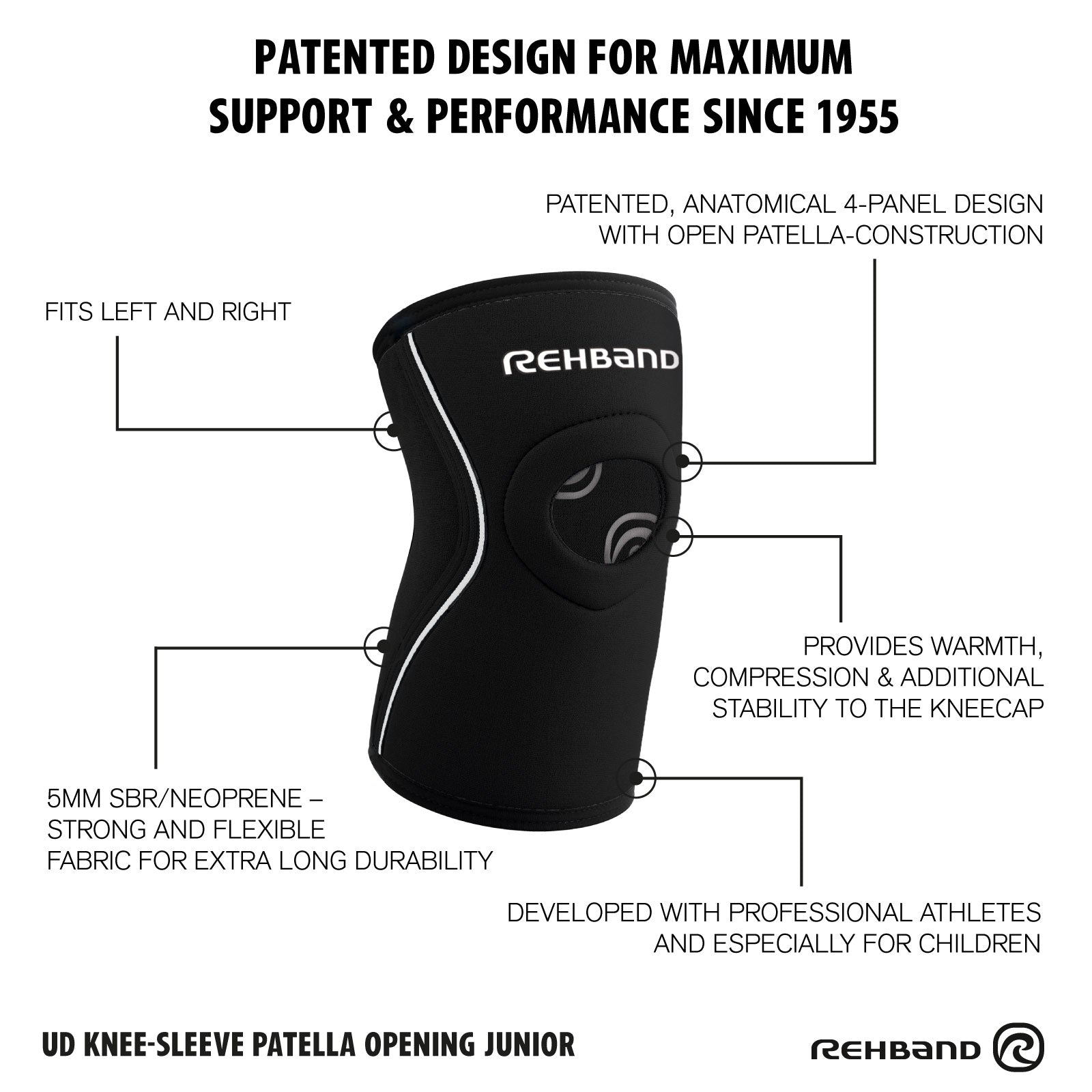 UD Knee Sleeve Patella Opening Junior