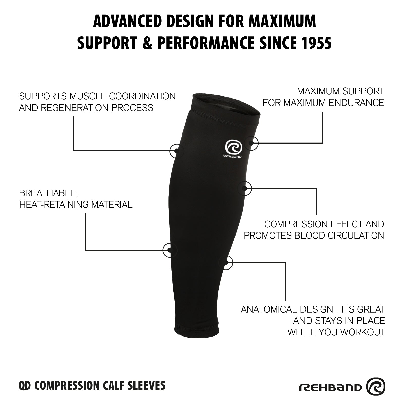 Kompressionssleeve Waden | QD Compression Calf Sleeves