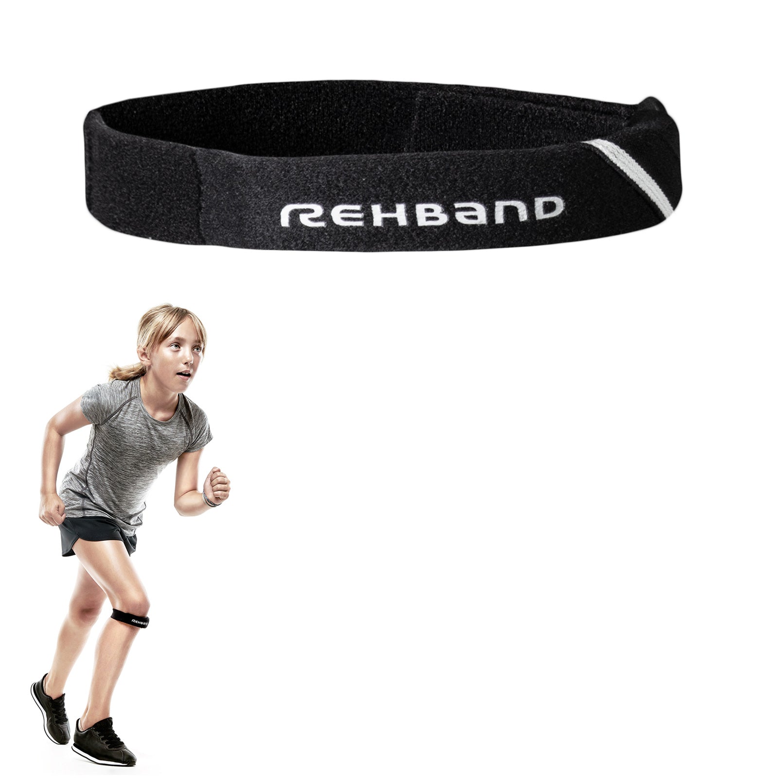 Rehband UD Knee Strap Junior Black-Pair-One-Size